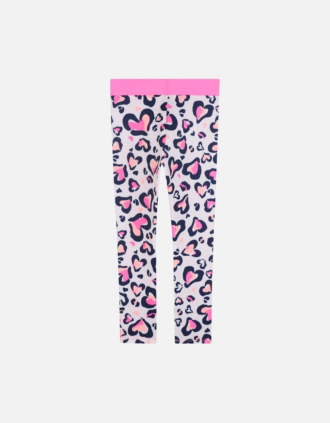 Girls Pink Heart Active Leggings