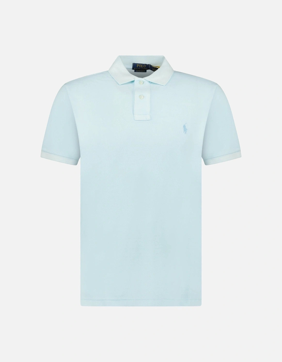 Custom Slim Fit Mesh Polo Shirt in Sky, 2 of 1
