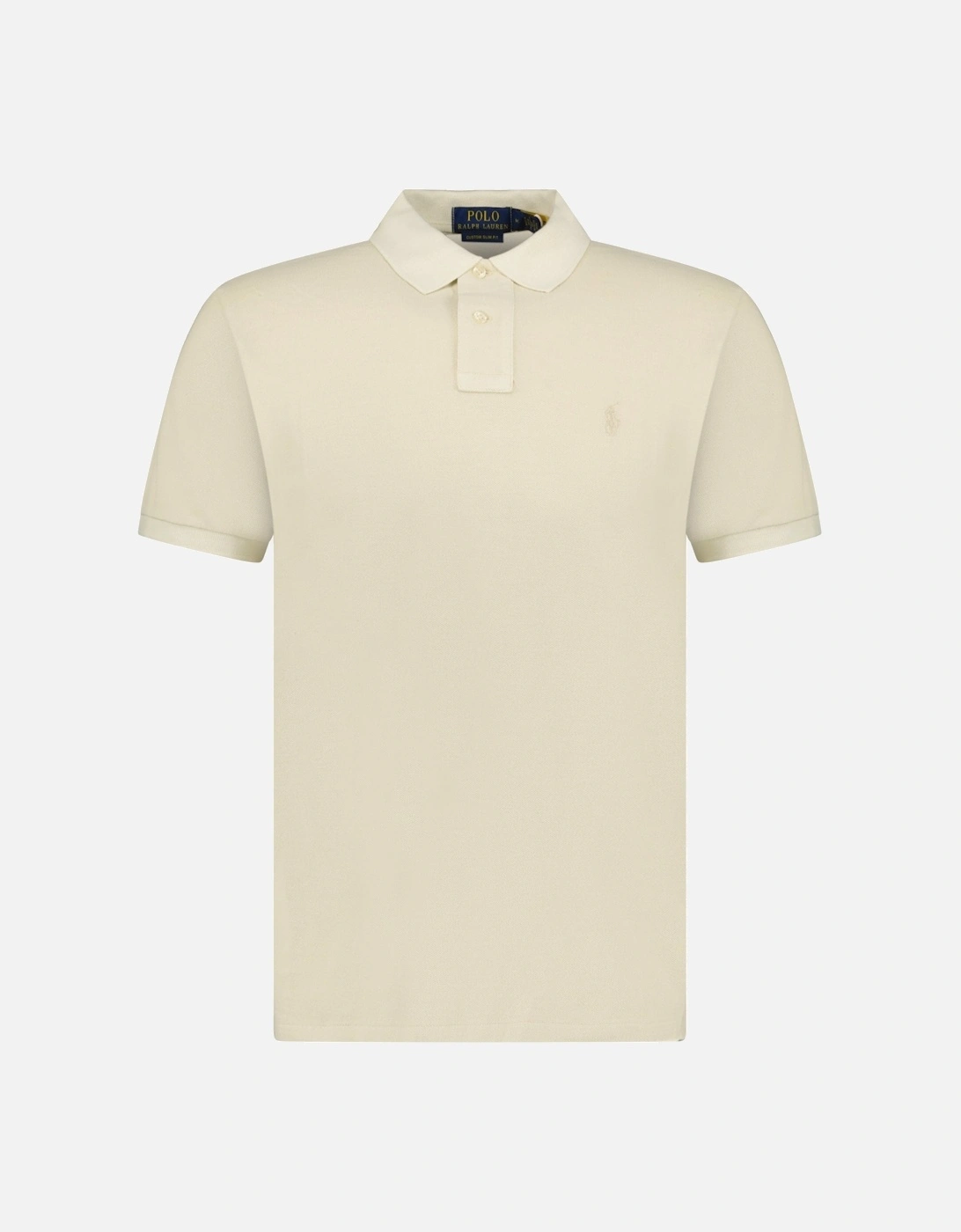 Custom Slim Fit Mesh Polo Shirt in Natural, 2 of 1