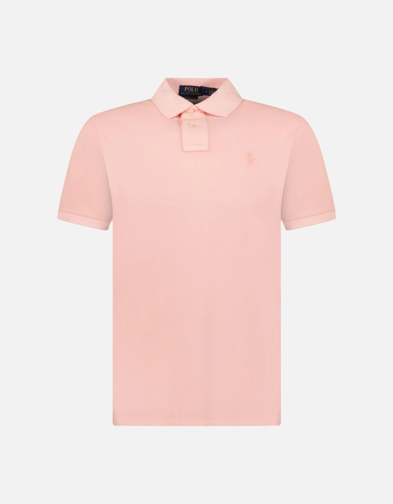 Custom Slim Fit Mesh Polo Shirt in Rose