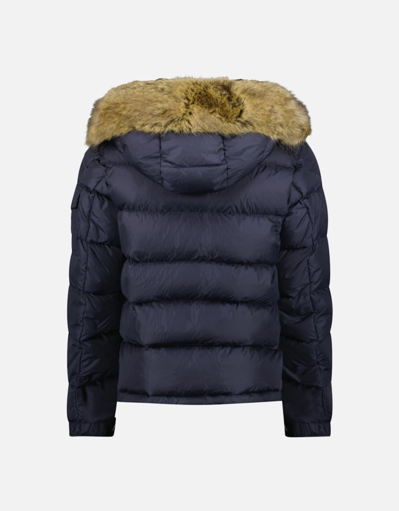 Maya Fur Giubbotto Jacket in Navy Blue