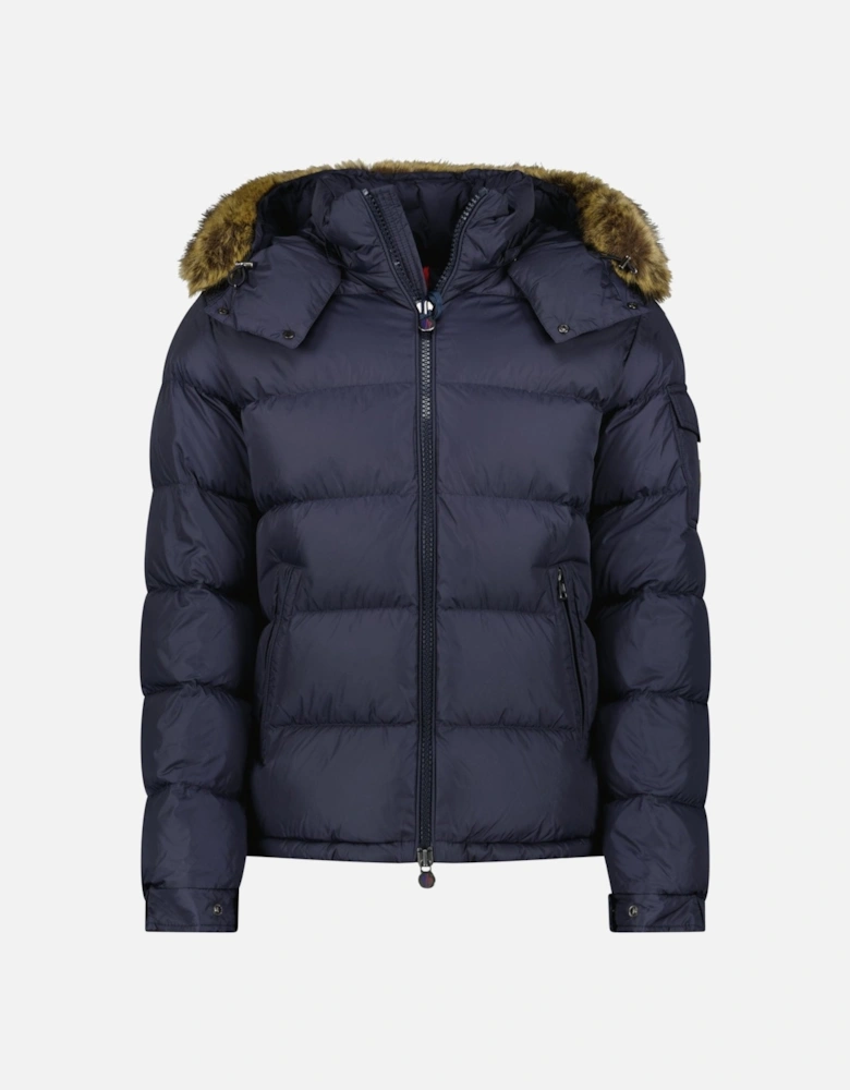 Maya Fur Giubbotto Jacket in Navy Blue
