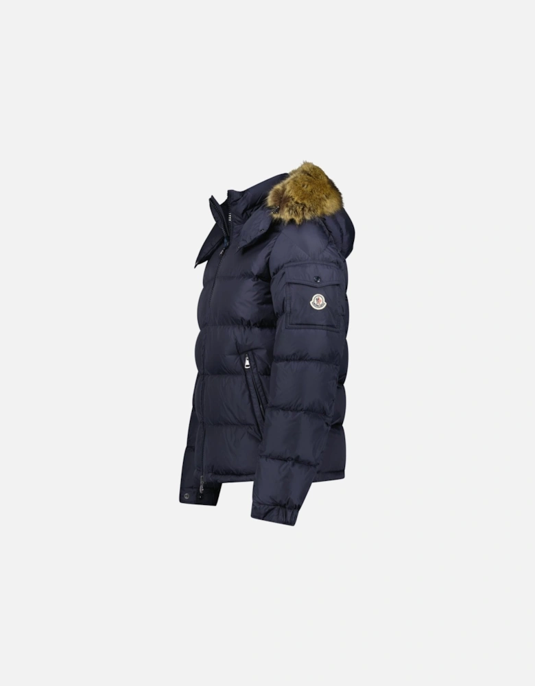 Maya Fur Giubbotto Jacket in Navy Blue