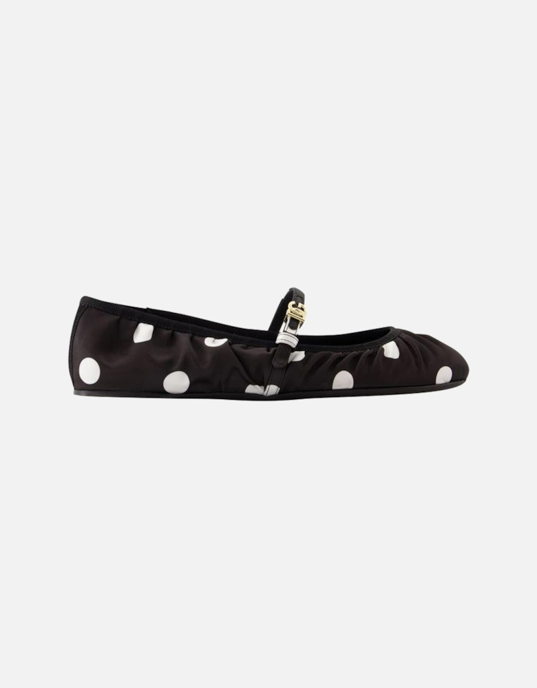 Cotton Black/White Ballerinas