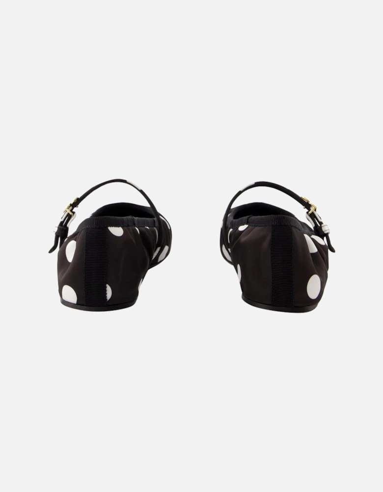 Cotton Black/White Ballerinas