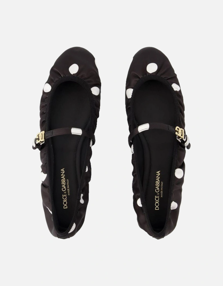 Cotton Black/White Ballerinas