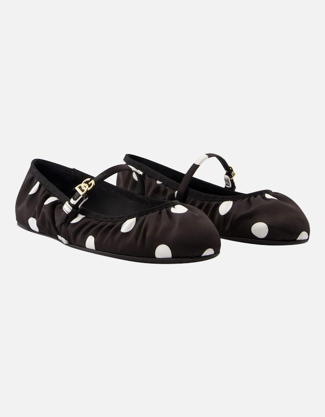 Cotton Black/White Ballerinas