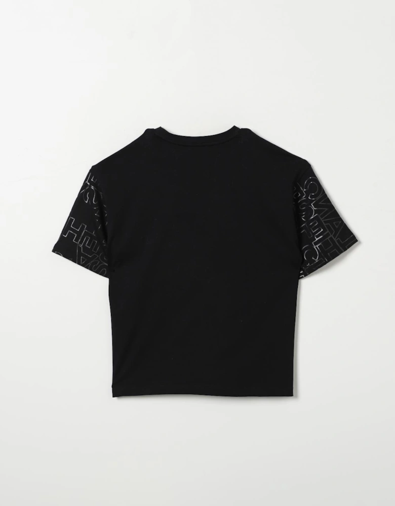 Printed Short Sleeve Crop Top