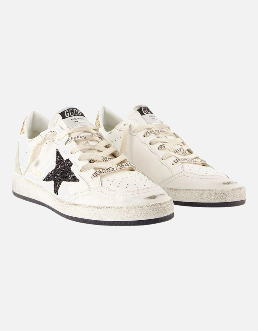 White Leather Ballstar Sneakers