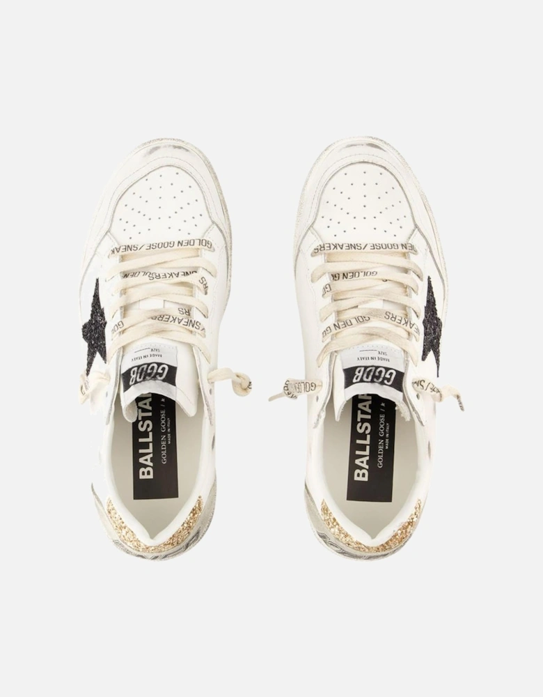 White Leather Ballstar Sneakers