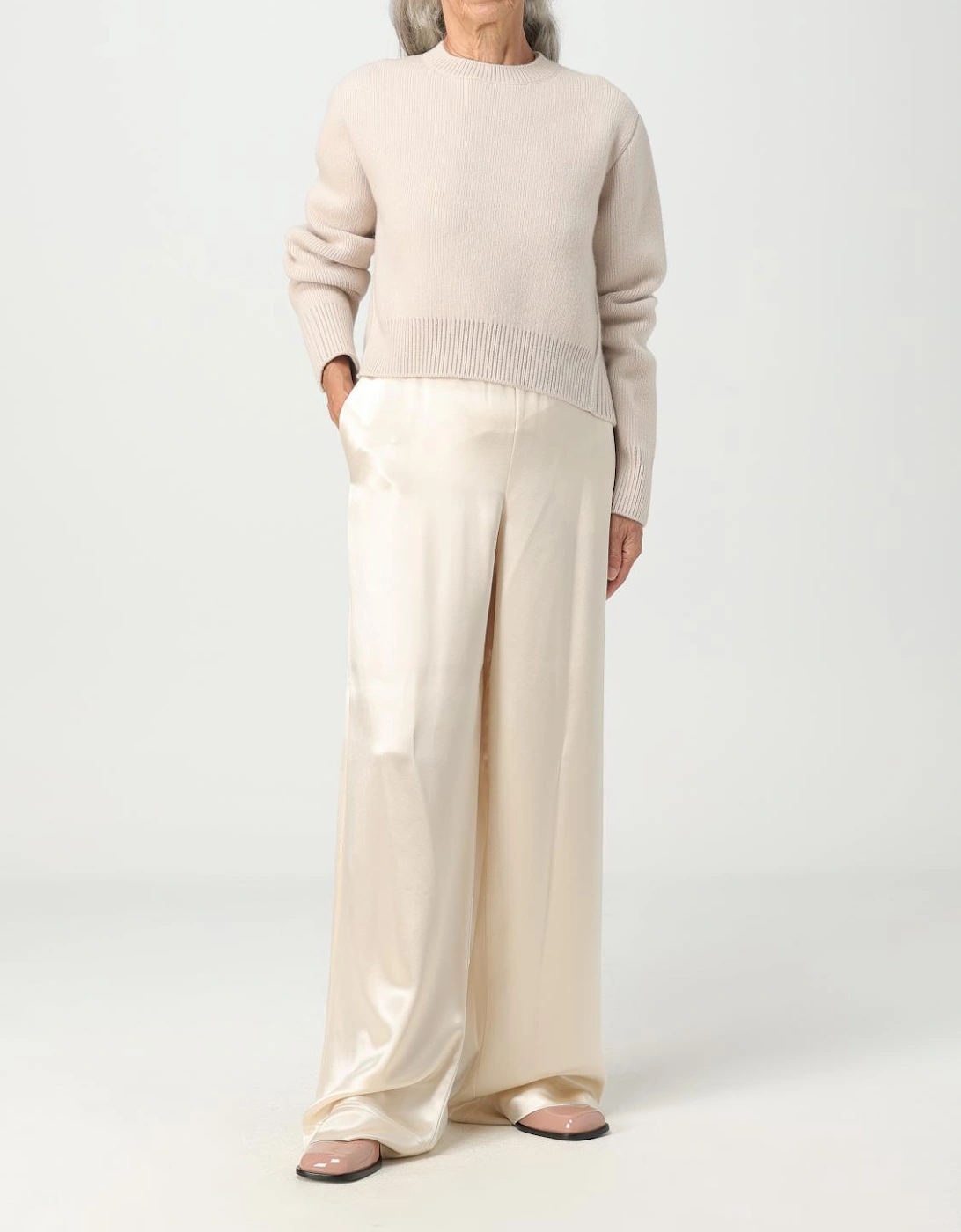 Cashmere Crew Neck Cropped Sweater
