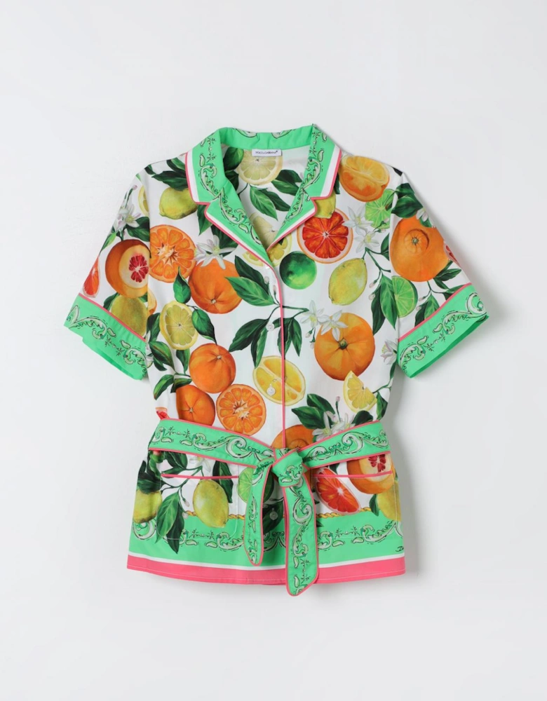 Citrus Print Shirt with Belt