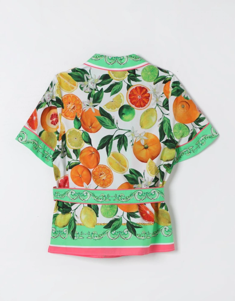 Citrus Print Shirt with Belt