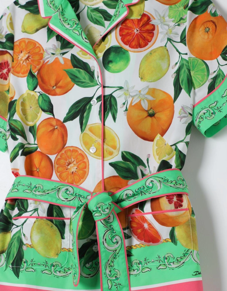 Citrus Print Shirt with Belt