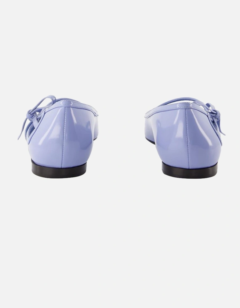 Blue Leather Ballerinas