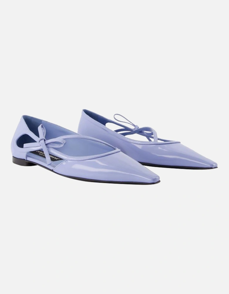 Blue Leather Ballerinas
