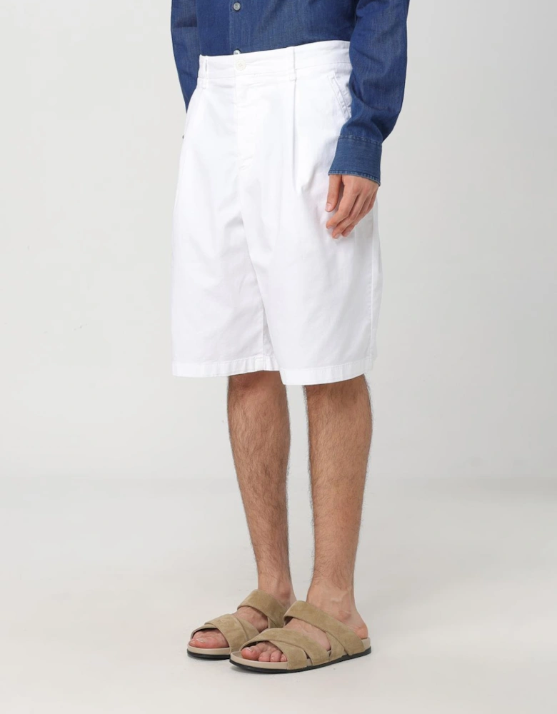 Pleated Cotton Shorts