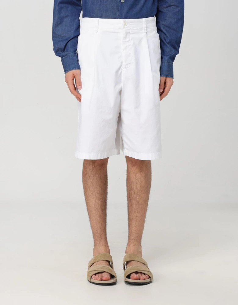 Pleated Cotton Shorts