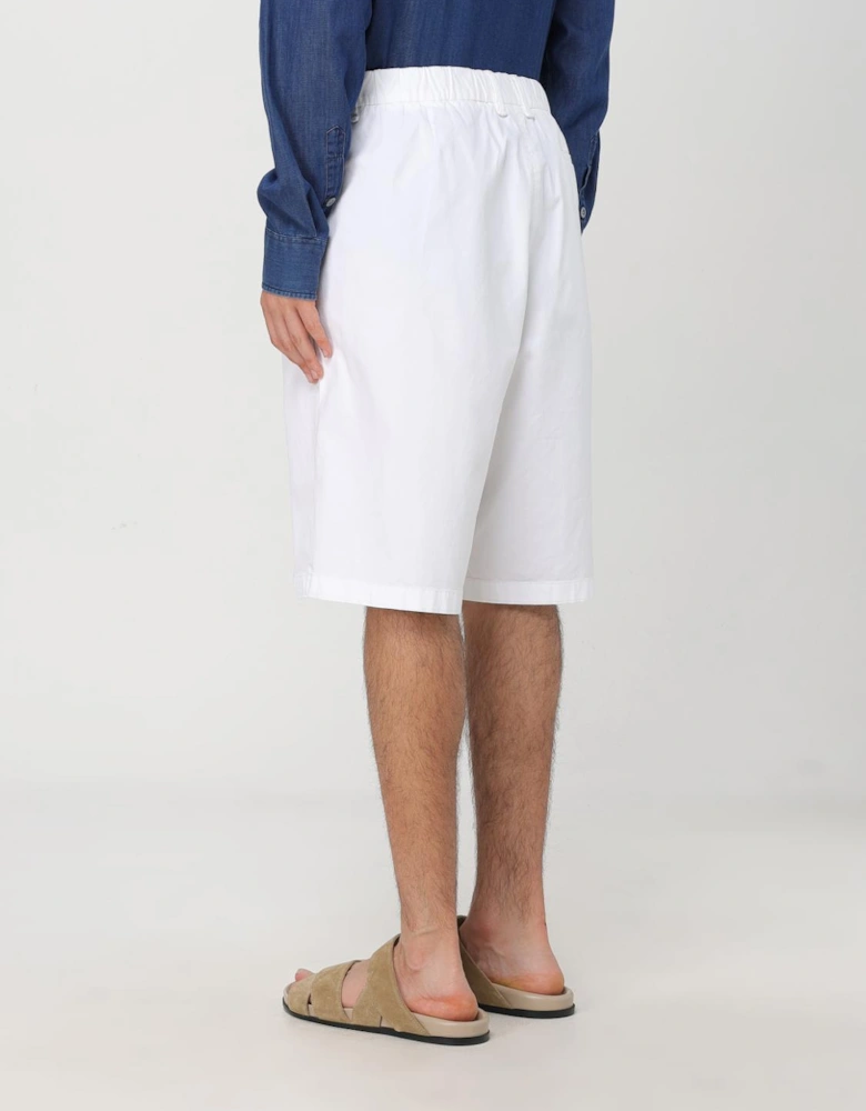 Pleated Cotton Shorts