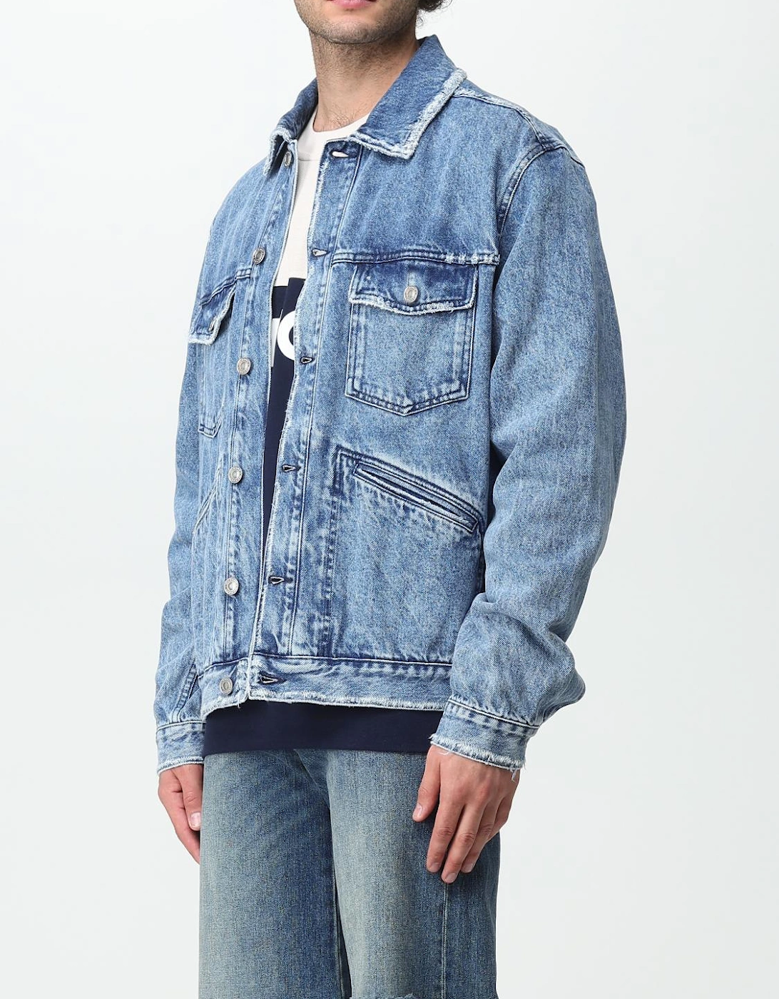 Denim Jacket Acid Wash Distressed