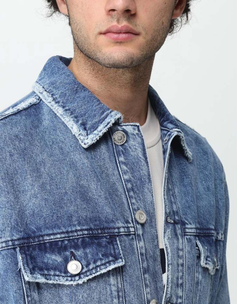 Denim Jacket Acid Wash Distressed