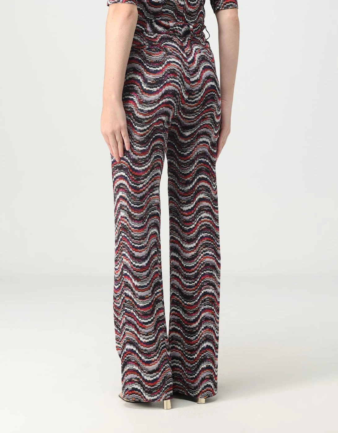 Wave Pattern Knit Pants