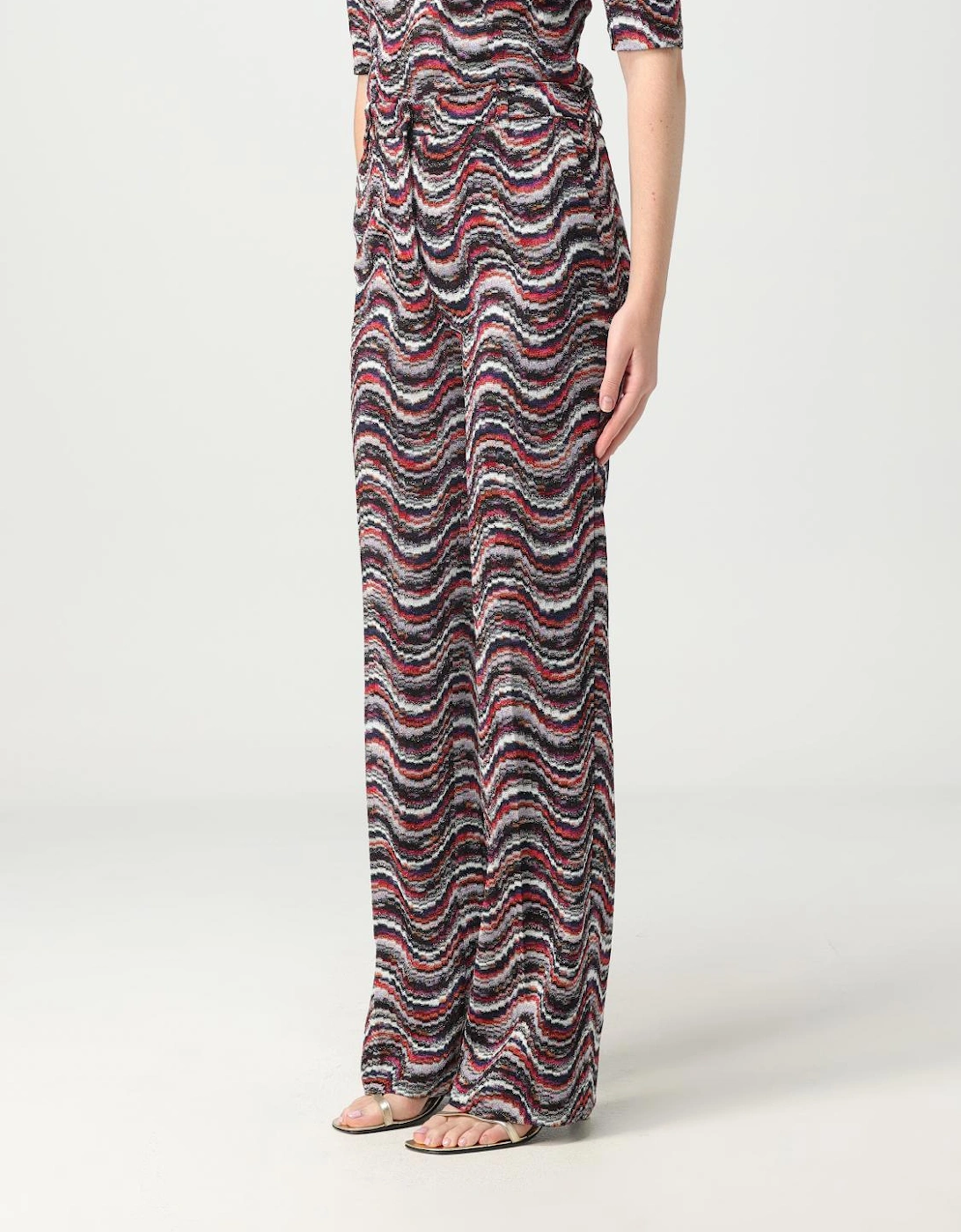 Wave Pattern Knit Pants