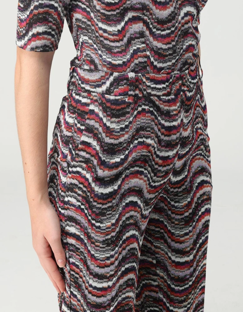 Wave Pattern Knit Pants