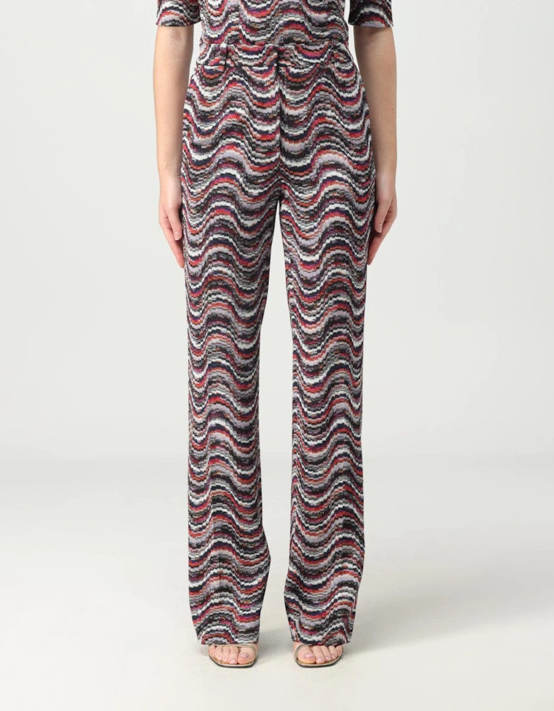 Wave Pattern Knit Pants
