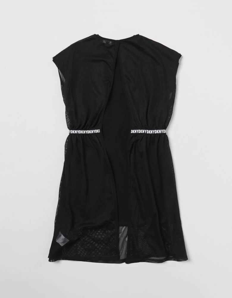 Mesh Mini Dress with Logo Detail
