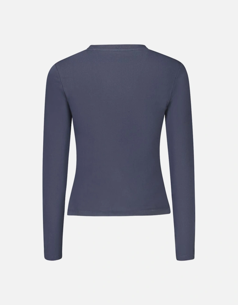 Long Sleeve Crew Neck Organic Cotton T-Shirt with Embroidered Logo