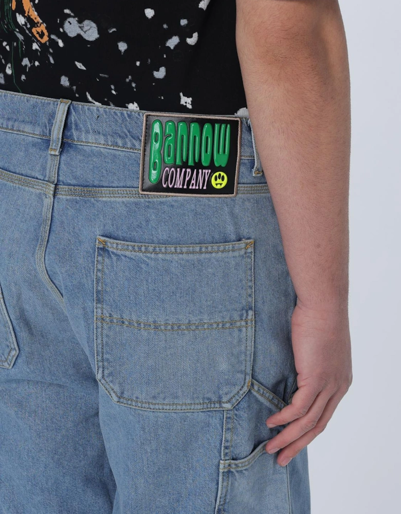 Denim Shorts Relaxed Fit Multiple Pockets