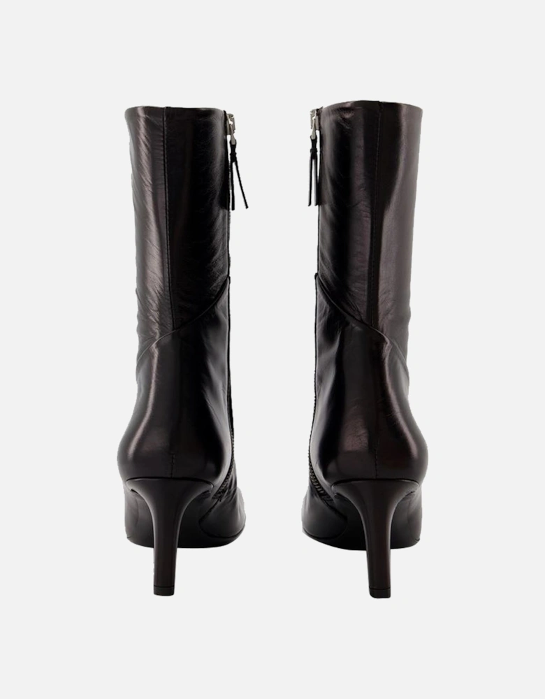 Leather Ankle Boots Square Toe
