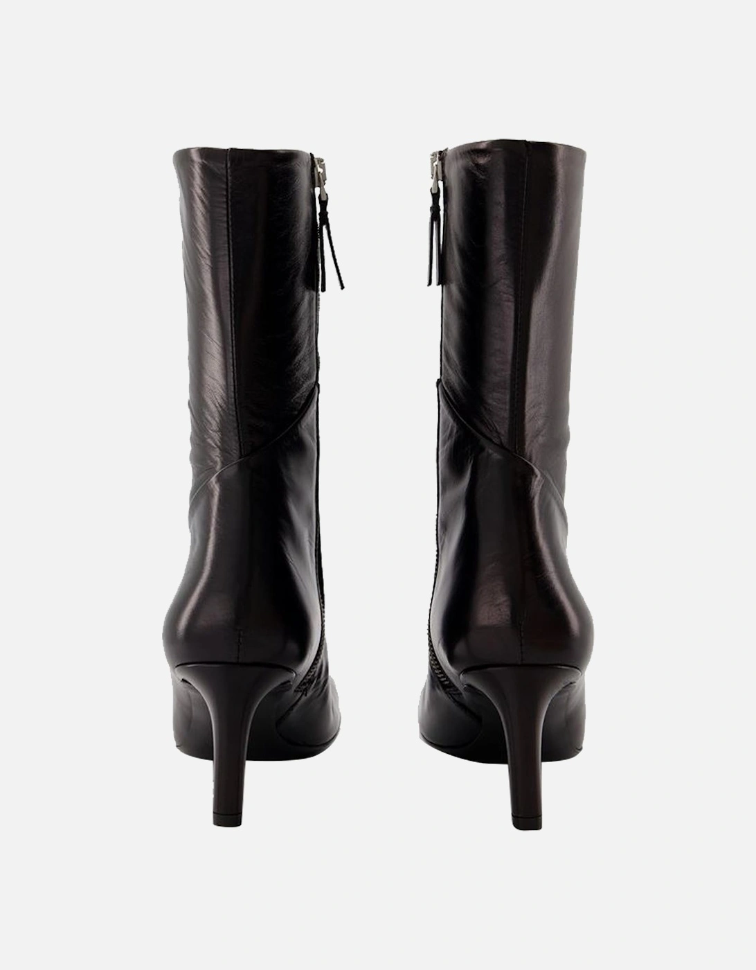 Leather Ankle Boots Square Toe