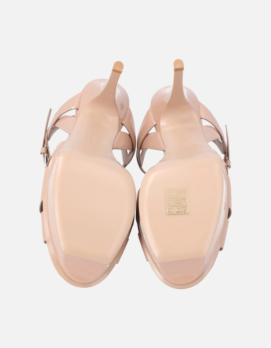 Beige Platform Sandals with Adjustable Ankle Strap