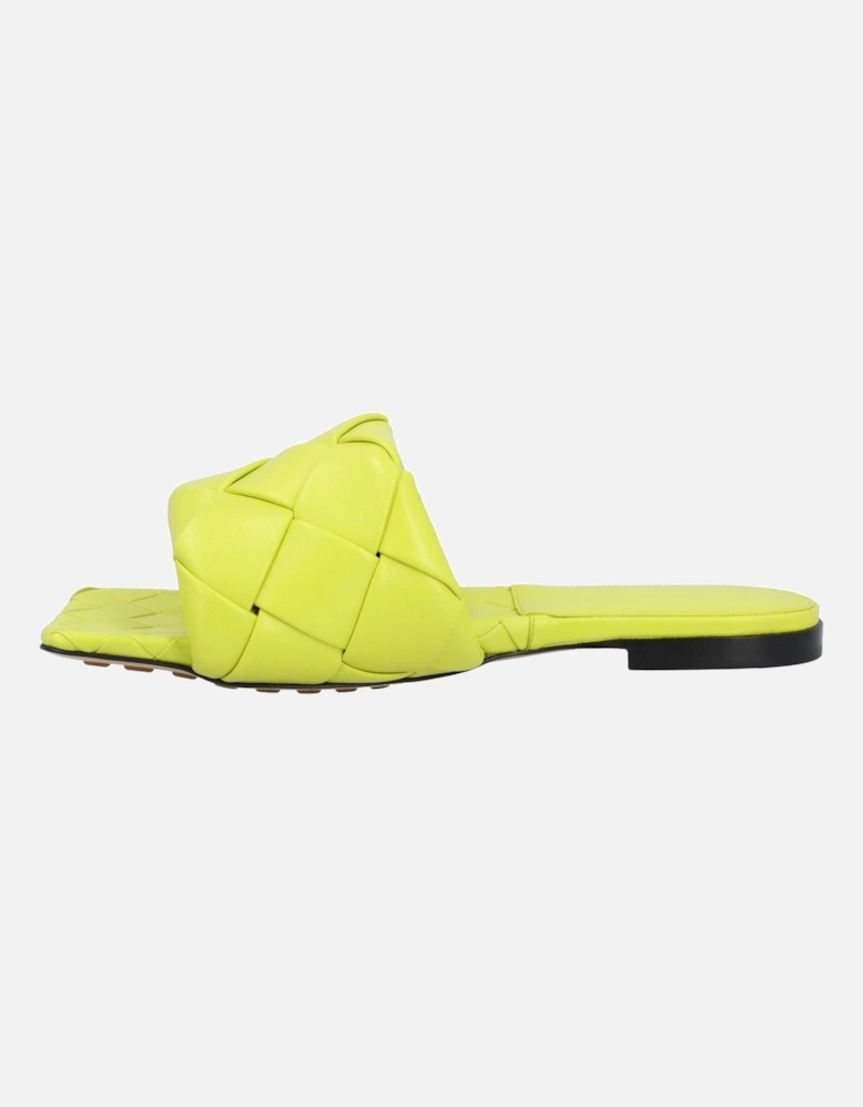 Intrecciato Leather Flat Sandals with Rubber-Injected Outsole