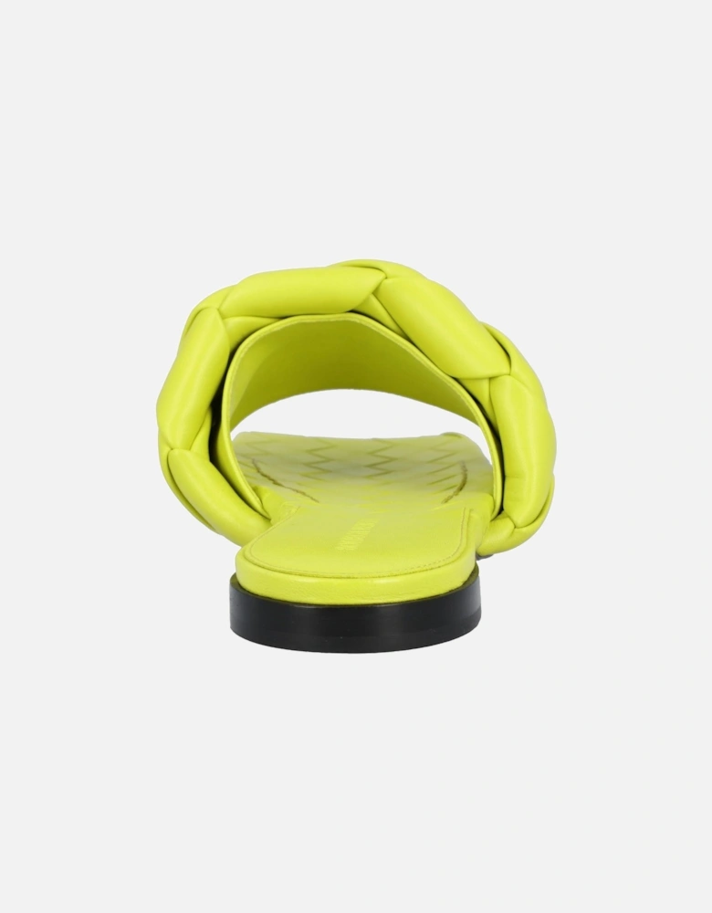 Intrecciato Leather Flat Sandals with Rubber-Injected Outsole