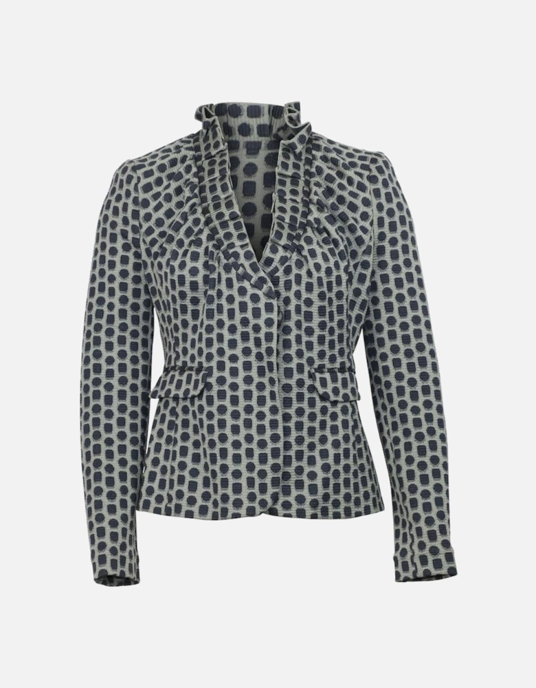Structured Blazer Geometric Pattern