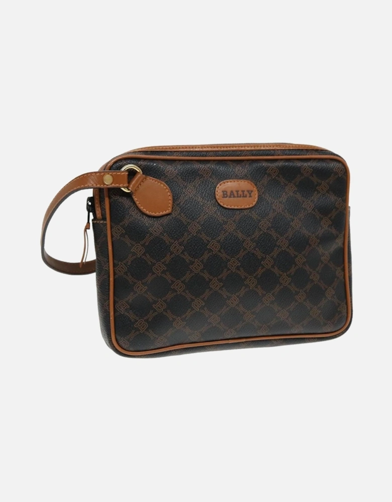 PVC Leather Clutch Bag with Gold Accents