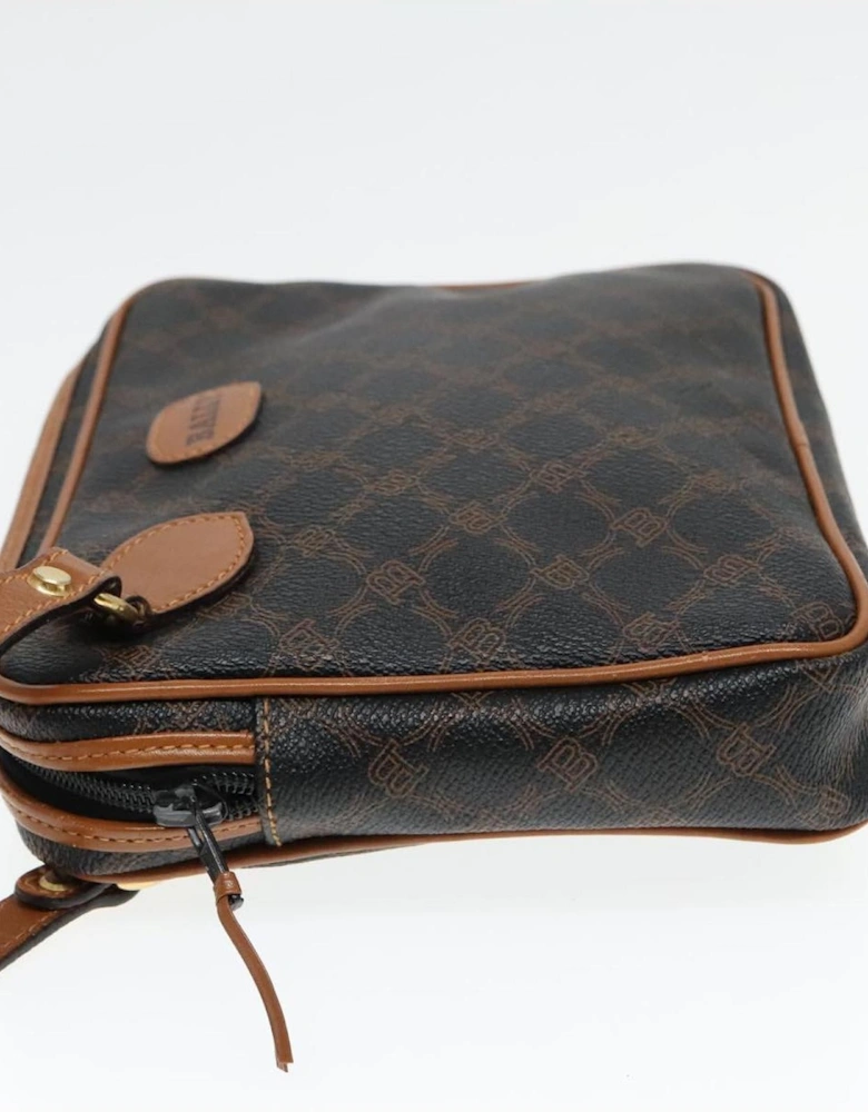 PVC Leather Clutch Bag with Gold Accents