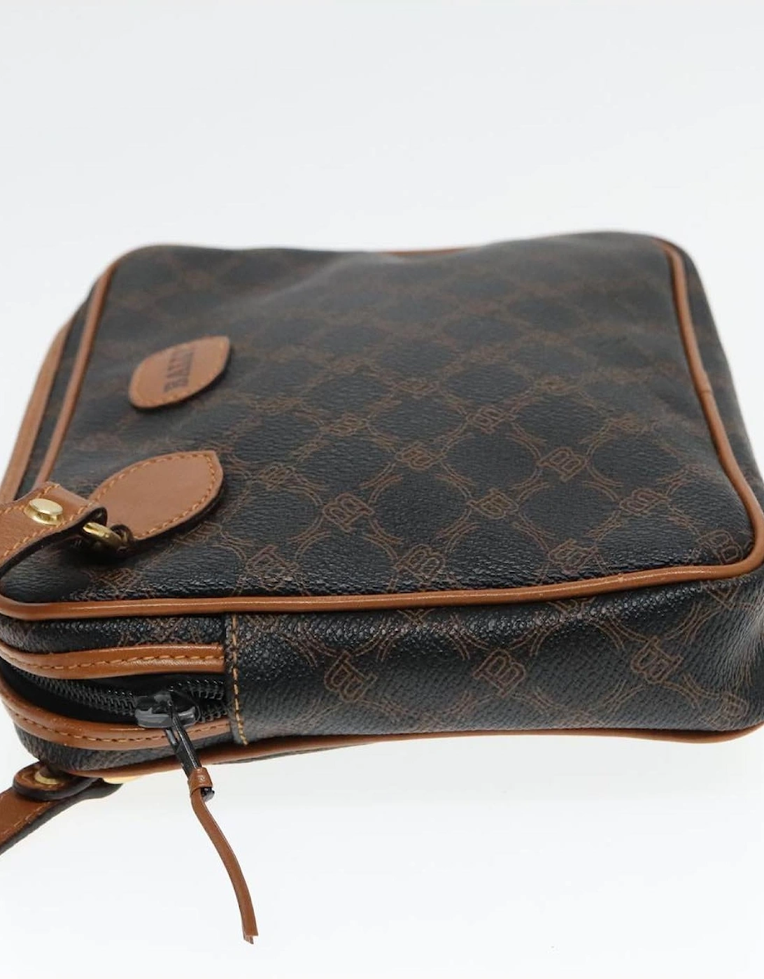 PVC Leather Clutch Bag with Gold Accents