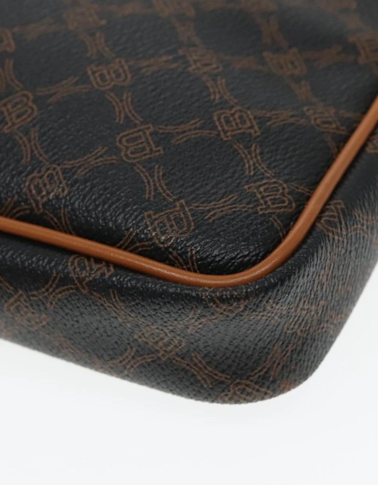PVC Leather Clutch Bag with Gold Accents