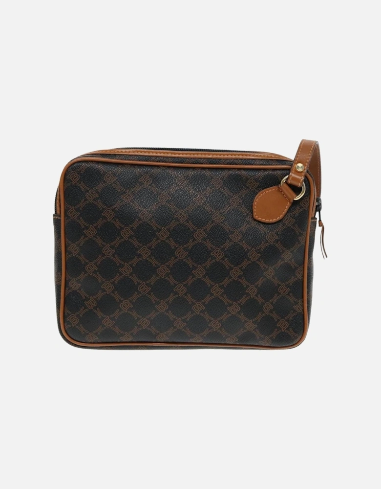 PVC Leather Clutch Bag with Gold Accents