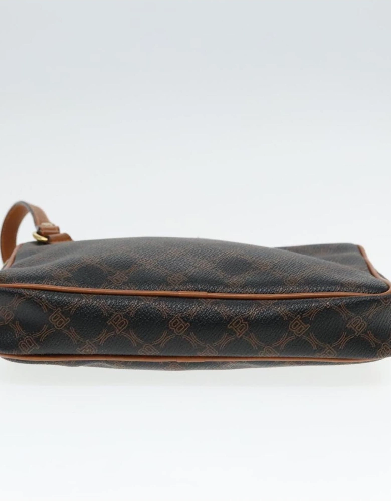 PVC Leather Clutch Bag with Gold Accents