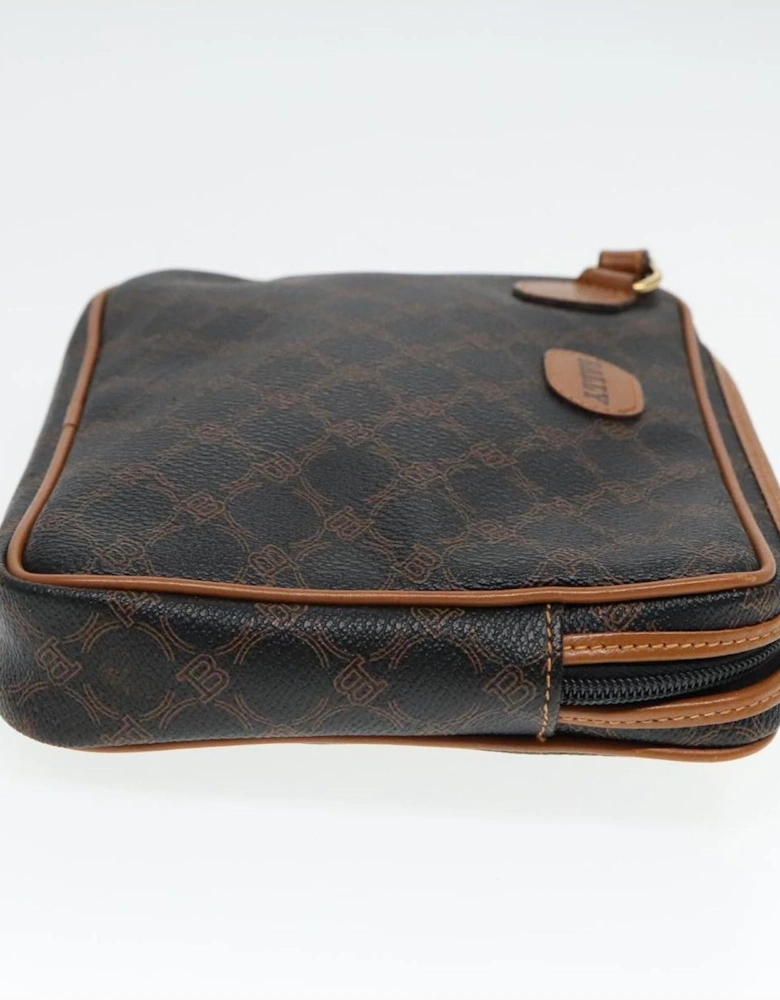 PVC Leather Clutch Bag with Gold Accents