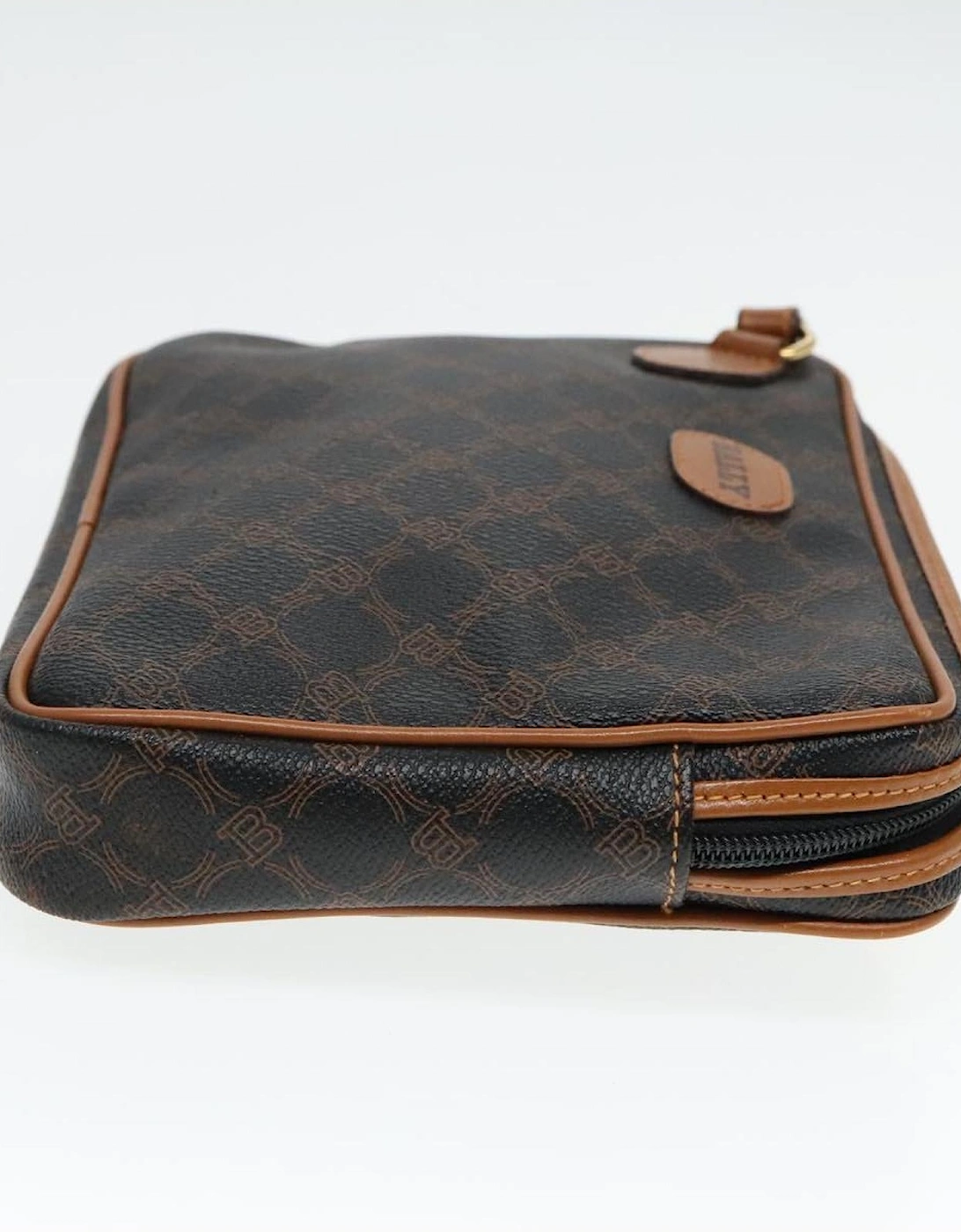PVC Leather Clutch Bag with Gold Accents