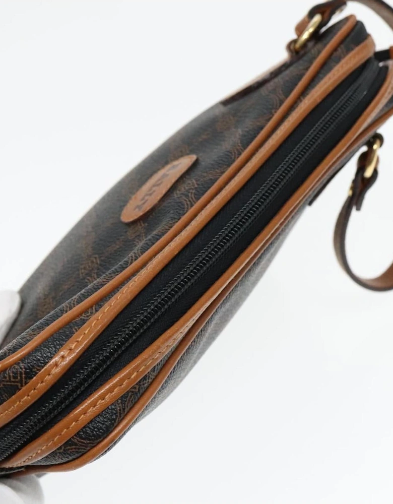 PVC Leather Clutch Bag with Gold Accents