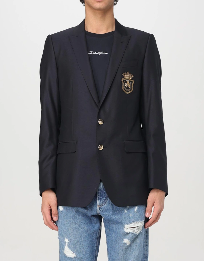 Embroidered Crest Blazer