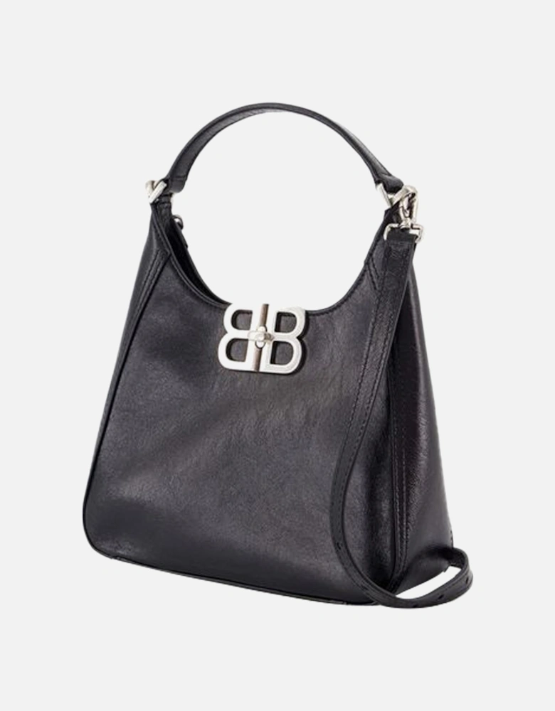 Convertible Leather Shoulder Bag with Top Handle and Adjustable Strap
