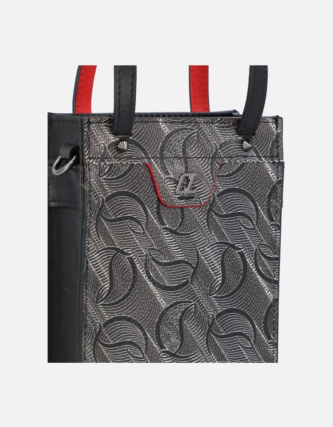 Printed Leather Tote Bag with Adjustable Shoulder Strap and Handle